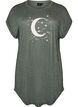 Short sleeve nightgown with text print, Green, Packshot image number 0