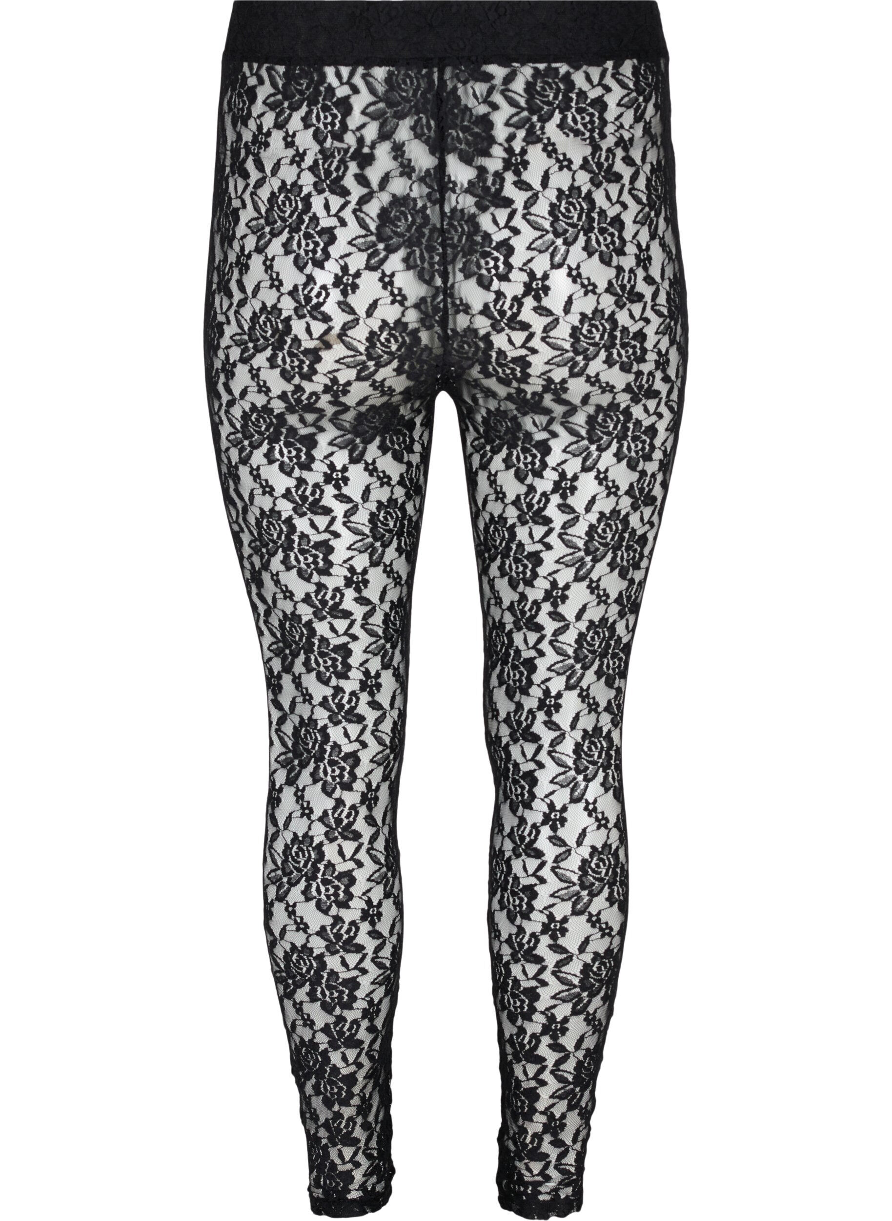 Zizzifashion Lace leggings, Black, Packshot image number 1