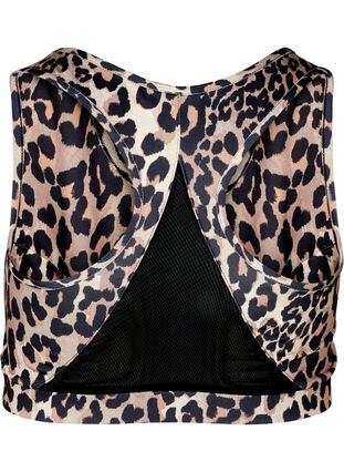 Sports top with leopard print and mesh, Leopard, Packshot image number 1