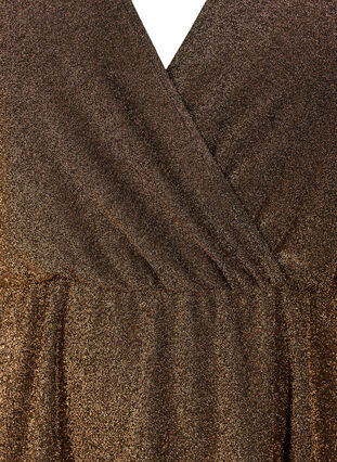 Glitter dress with wrap look and long sleeves, Black Copper, Packshot image number 2