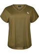 Short sleeve sport t-shirt with v-neck, Green, Packshot image number 0