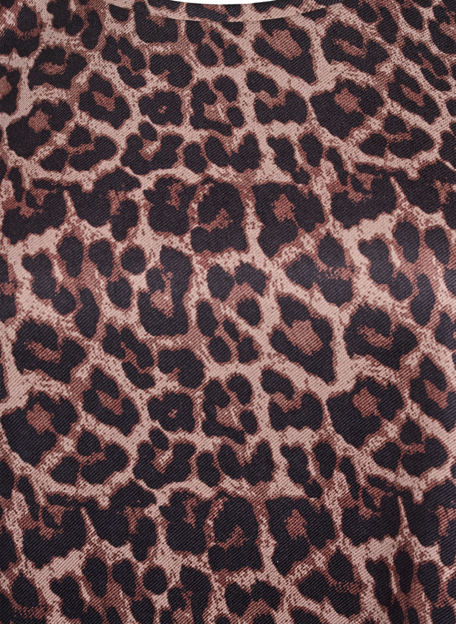 Zizzifashion FLASH - Short A-line dress with 7/8 sleeves, Brown, Packshot image number 2