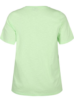 Short-sleeved basic t-shirt with v-neck, Paradise Green, Packshot image number 1