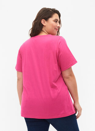 FLASH - T-shirt with v-neck, Raspberry Rose, Model image number 1