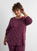 Printed night top, Dark Bordeaux, Model image number 0