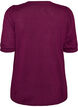 Blouse with button detail and short puff sleeves, Dark Bordeaux, Packshot image number 1