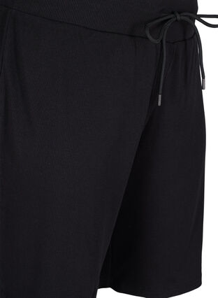 Loose shorts with ribbed texture, Black, Packshot image number 2