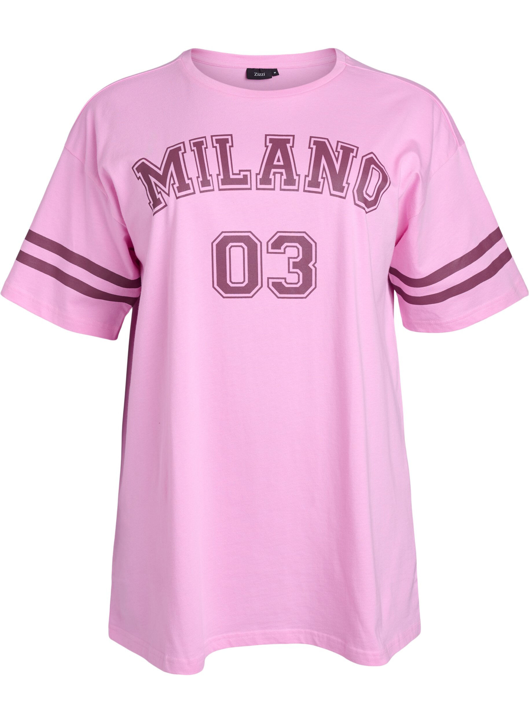 Zizzifashion Sporty oversized college T-shirt, Pink, Packshot image number 0