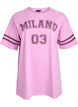 Sporty oversized college T-shirt, Pink, Packshot image number 0