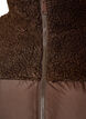 Mid-length puffer jacket with teddy fleece, Brown, Packshot image number 2
