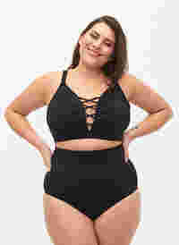 Bikini briefs with extra high waist, Black, Model