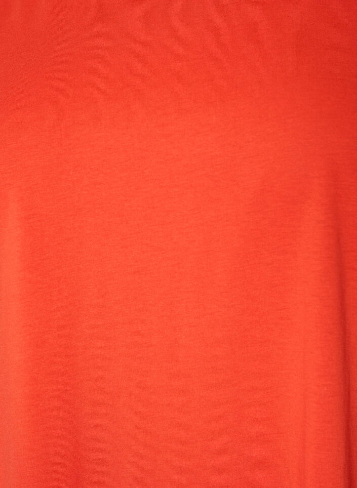 Short-sleeved cotton blend T-shirt, Orange, Packshot image number 2
