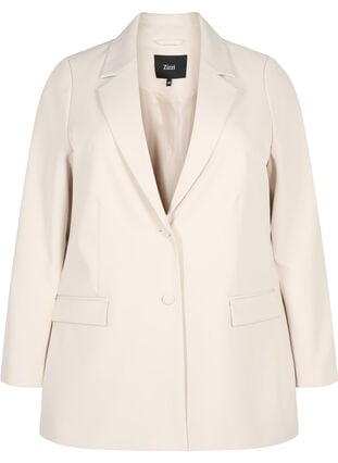 Classic blazer with button fastening, Pumice Stone, Packshot image number 0