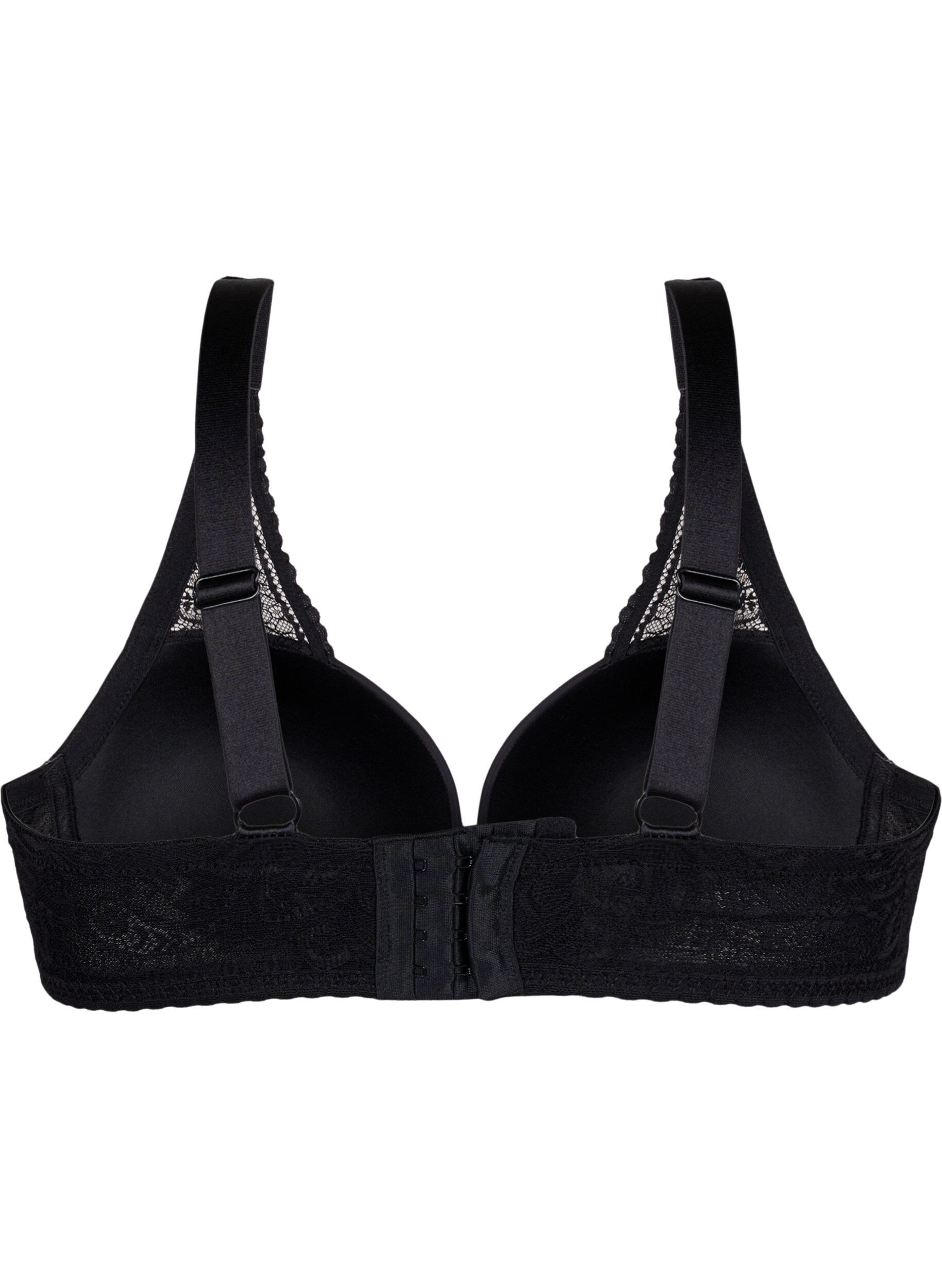 Zizzifashion Moulded bra with lace, Black, Packshot image number 1
