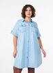 Denim dress with short sleeves and buttons, Light Blue, Model image number 0