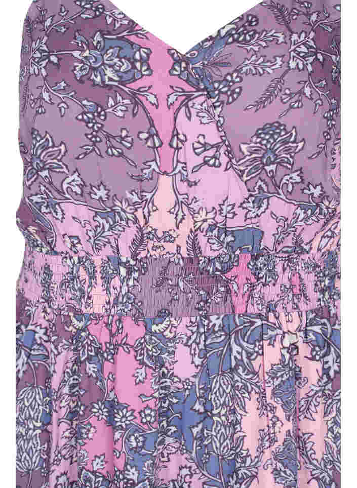 Sleeveless viscose midi dress with a paisley print, Purple Paisley, Packshot image number 2