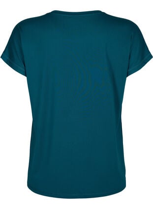 Short-sleeved training T-shirt with print, Deep Teal/Pacific, Packshot image number 1