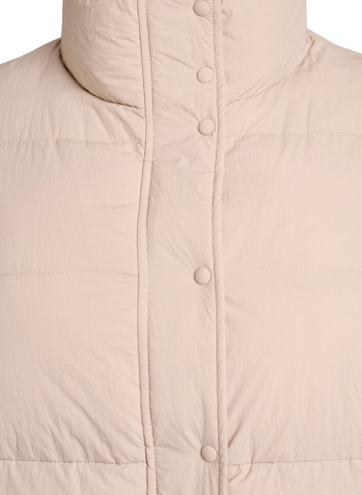 Short padded puffer jacket with a high neck, Beige, Packshot image number 2
