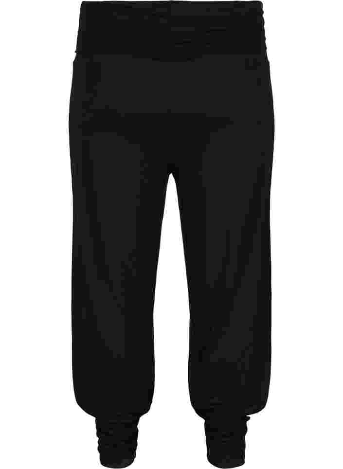 Loose viscose joggers with elastic trim, Black, Packshot image number 1