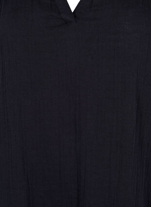 Waist dress with short sleeves in cotton, Black, Packshot image number 2