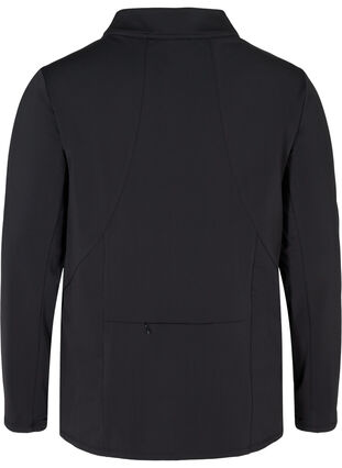 Reflective running jacket with pocket, Black, Packshot image number 1