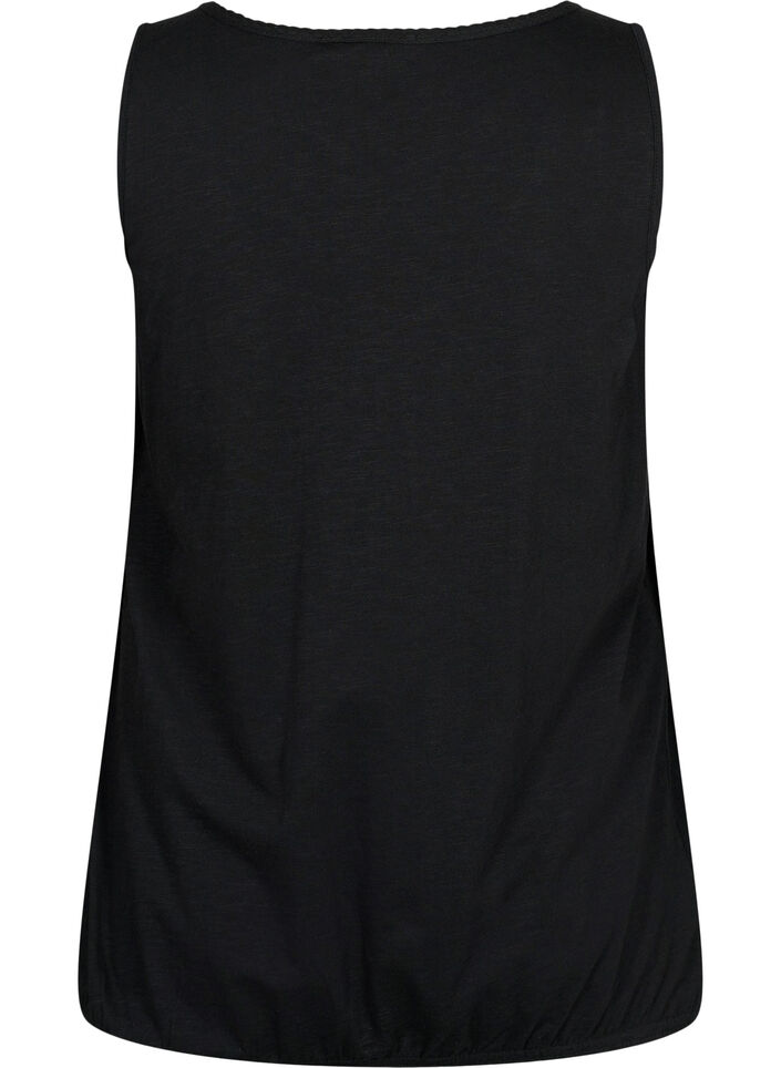 Cotton top with lace trim, Black, Packshot image number 1