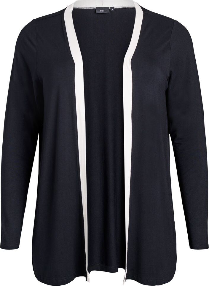 Short kimono in viscose, Black, Packshot image number 0