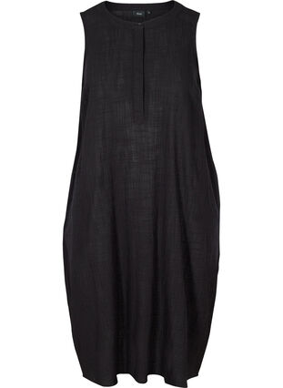 Sleeveless cotton dress, Black, Packshot image number 0