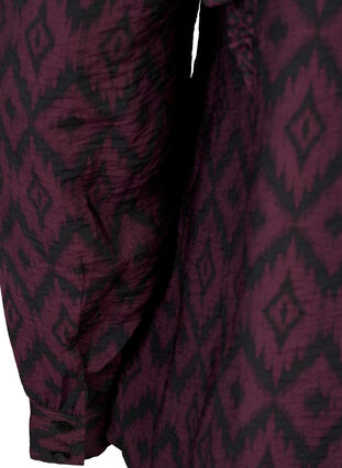 Shirt blouse in viscose with frilled details, Winetasting w. Black, Packshot image number 3