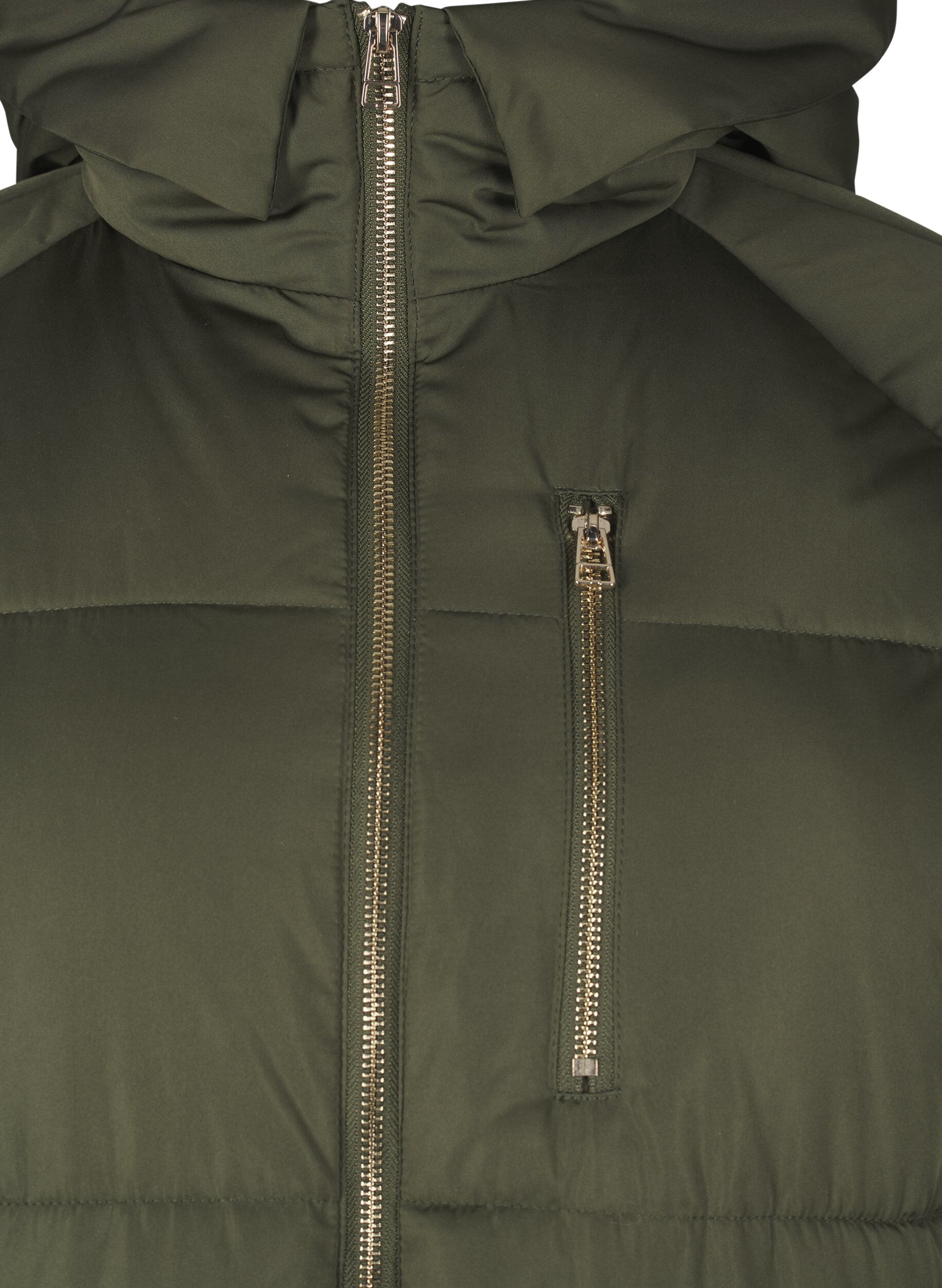 Zizzifashion Puffer coat with hood, Green, Packshot image number 2