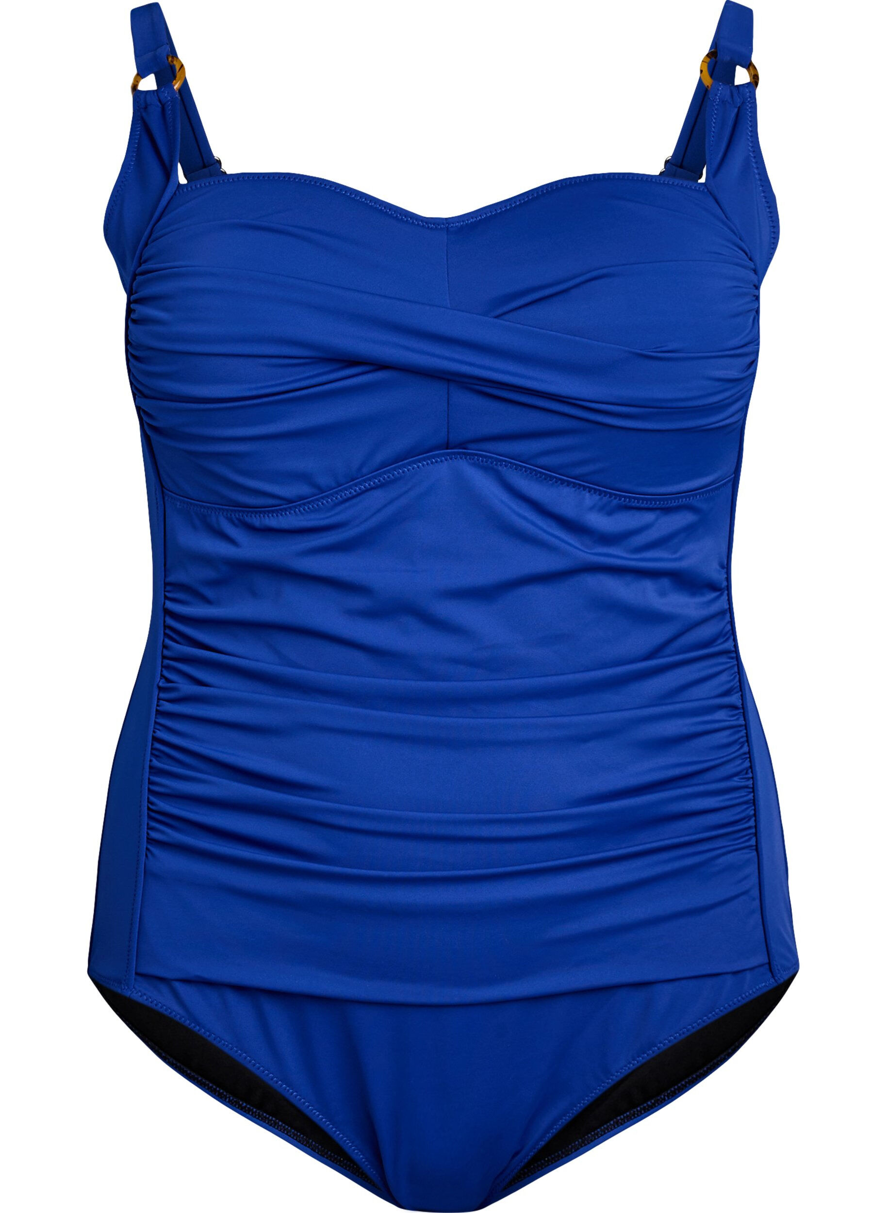Zizzifashion Padded swimsuit with draping, Blue, Packshot image number 0