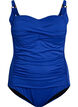 Padded swimsuit with draping, Blue, Packshot image number 0