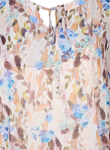 Short-sleeved floral midi dress, Humus Flower AOP, Packshot image number 2