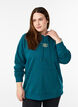 Hoodie with embroidered front motif, Green, Model image number 0