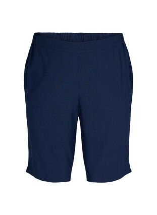 Viscose Bermuda shorts with pockets, Navy Blazer, Packshot image number 0