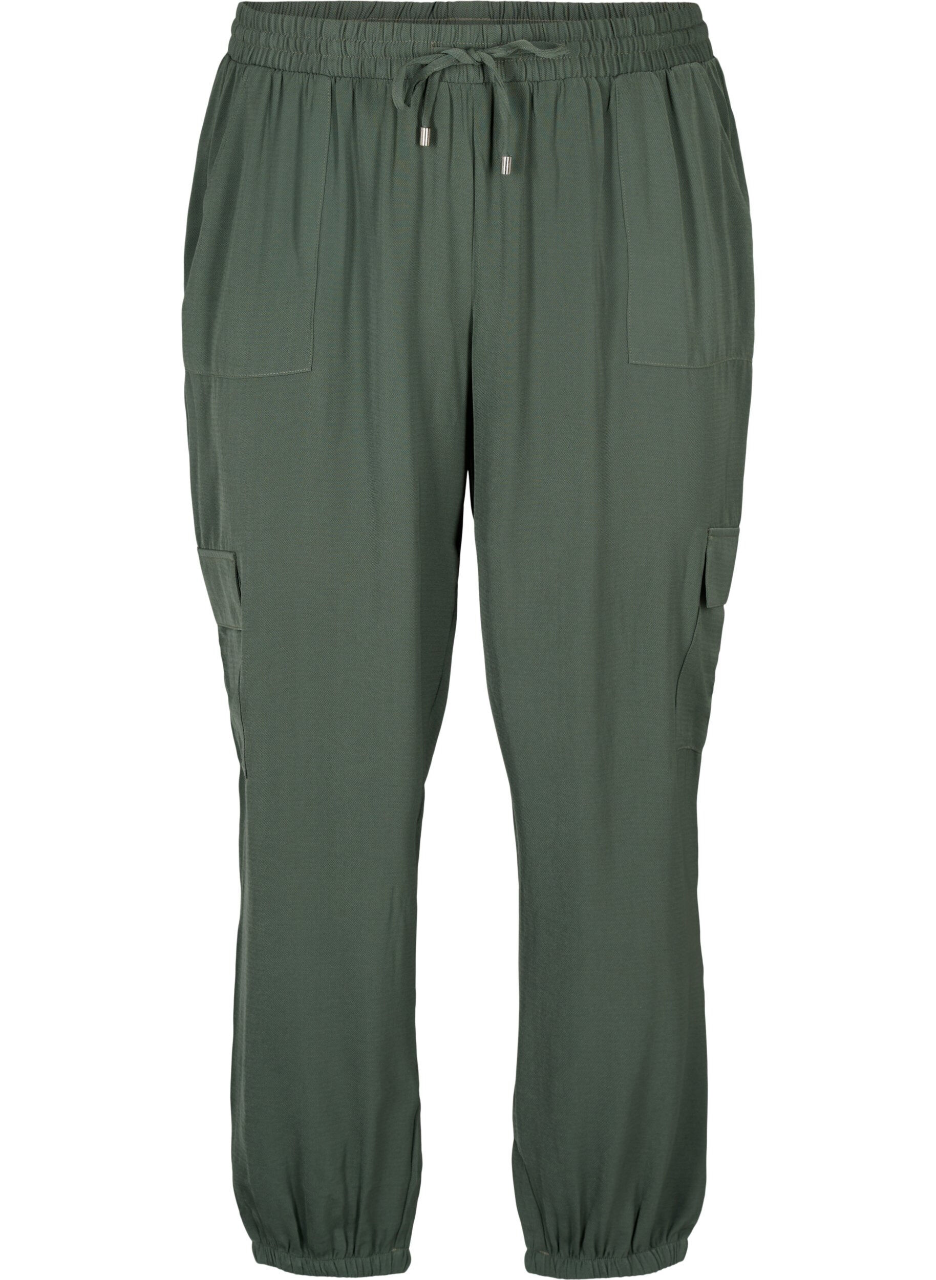 Zizzifashion Trousers with cargo pockets, Thyme, Packshot image number 0