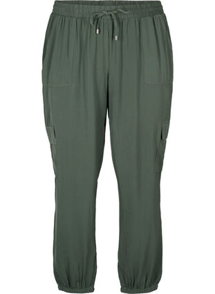 Trousers with cargo pockets, Thyme, Packshot image number 0