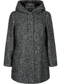 Bouclé coat with wool