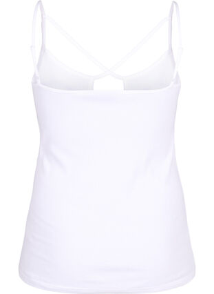 Organic cotton rib top with cross detail, Bright White, Packshot image number 1