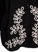 Loose cotton shirt with embroidery, Black, Packshot image number 3