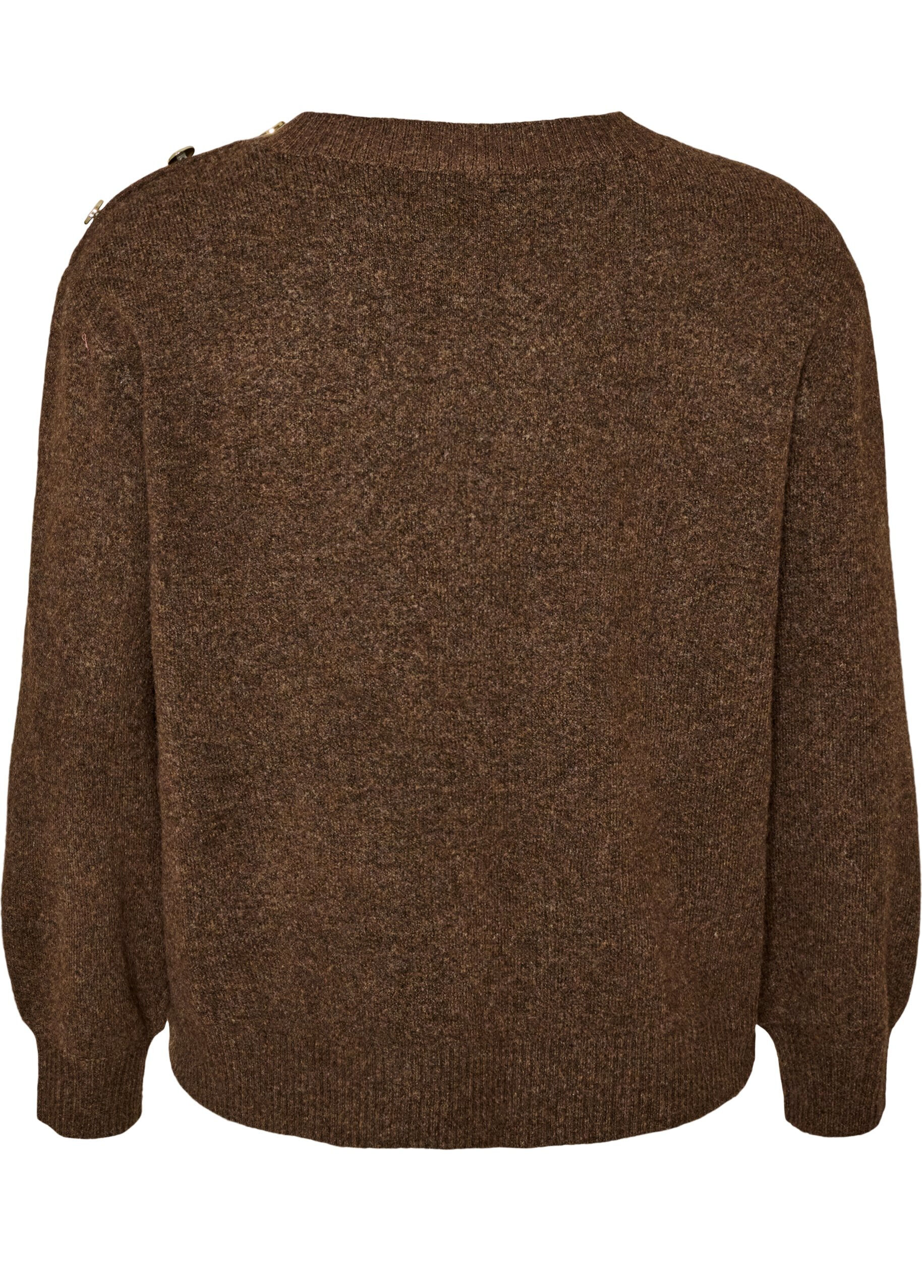 ZizzifashionKnit blouse with button detail, 0890, Packshot image number 1
