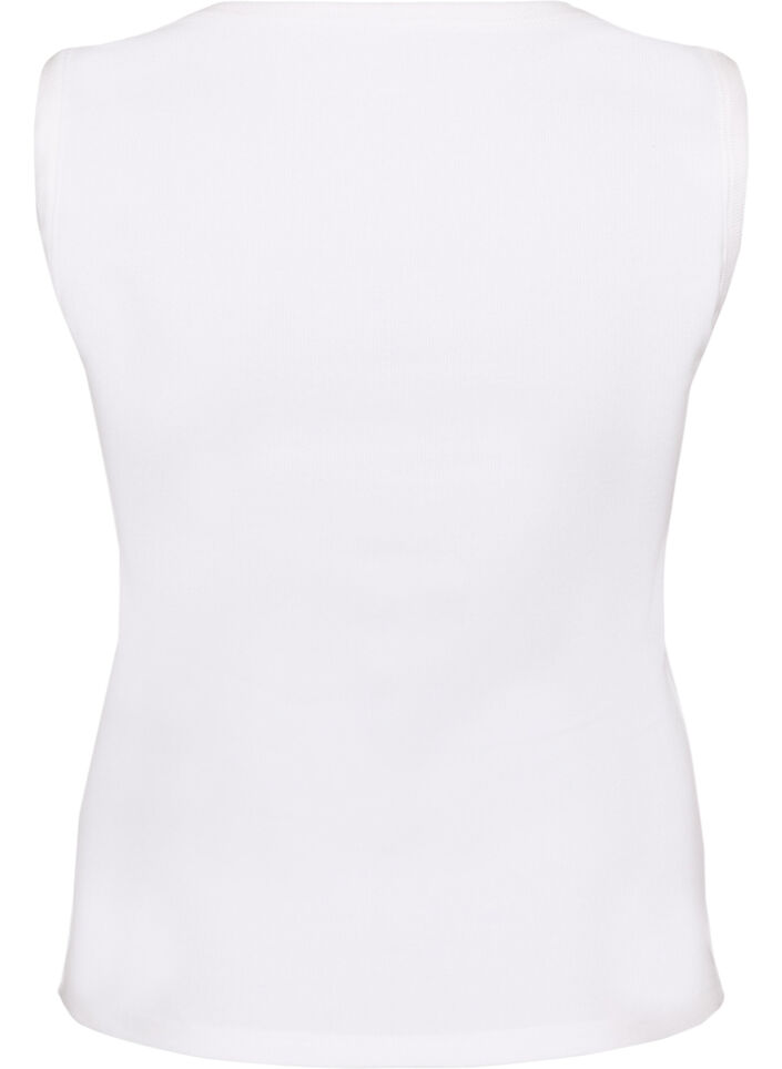 Rib top with square neckline, White, Packshot image number 1