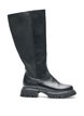 High boot with zip and elastic panels, Black, Packshot image number 0