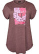 Short sleeve nightgown with text print, Dark Bordeaux, Packshot image number 0