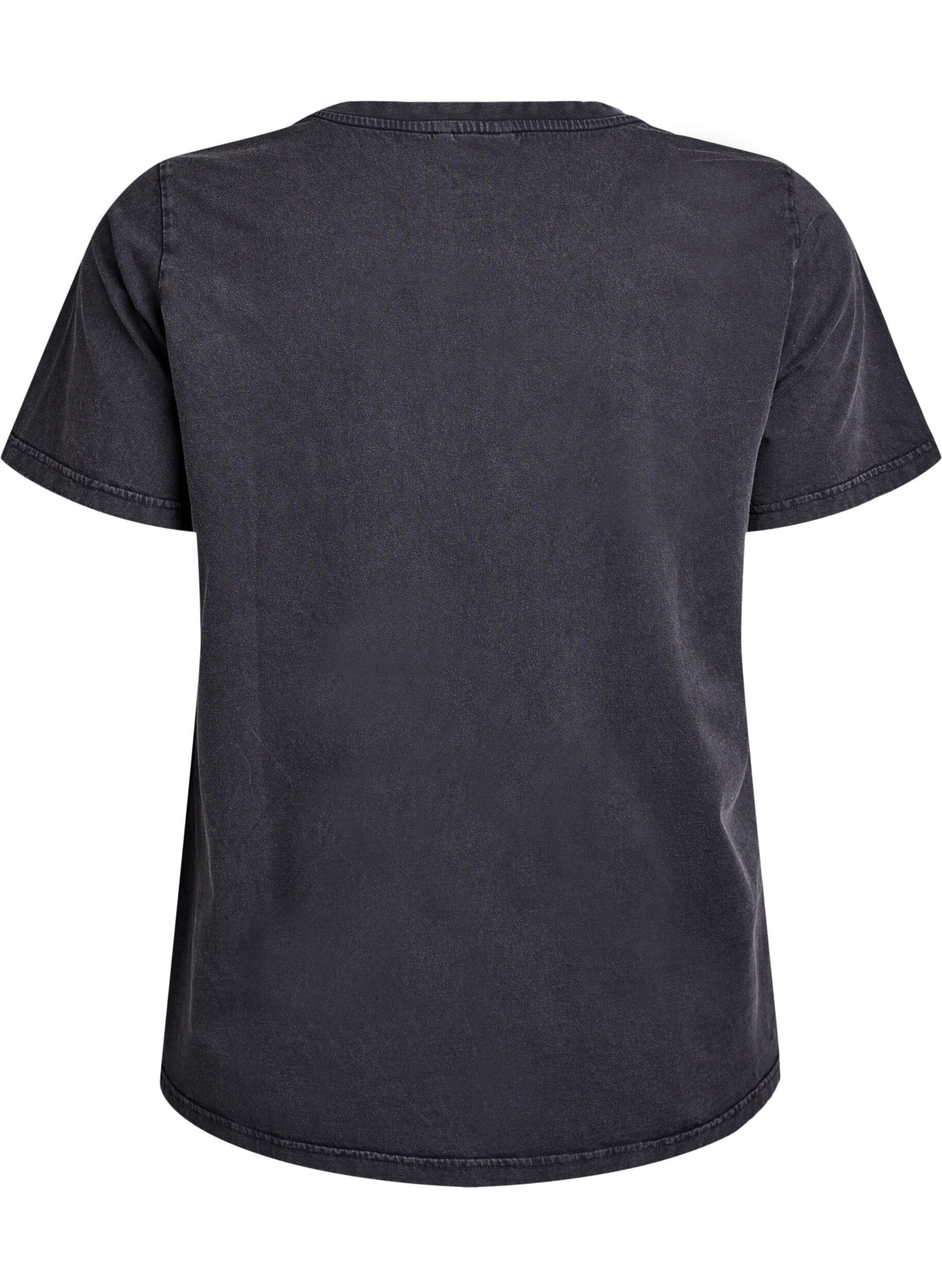Zizzifashion Organic cotton T-shirt with print, Dark Grey, Packshot image number 1