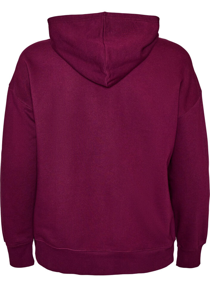 Hoodie with chest print, Purple, Packshot image number 1