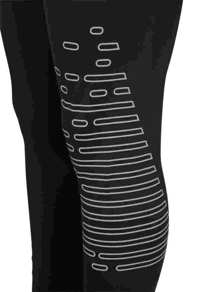 Cropped reflective gym leggings, Black Reflex, Packshot image number 3