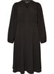 Midi dress with smock and decorative buttons, Black, Packshot image number 0