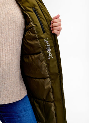 Functional winter jacket with hood and pockets, Winter Moss, Model image number 2
