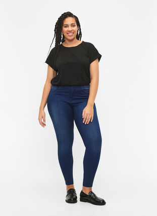 Short sleeve cotton blend T-shirt, Black, Model image number 2